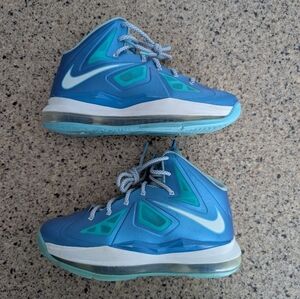 Kids Nike LeBron X 10 Sport Pack Blue Diamond Size 4.5Y Youth